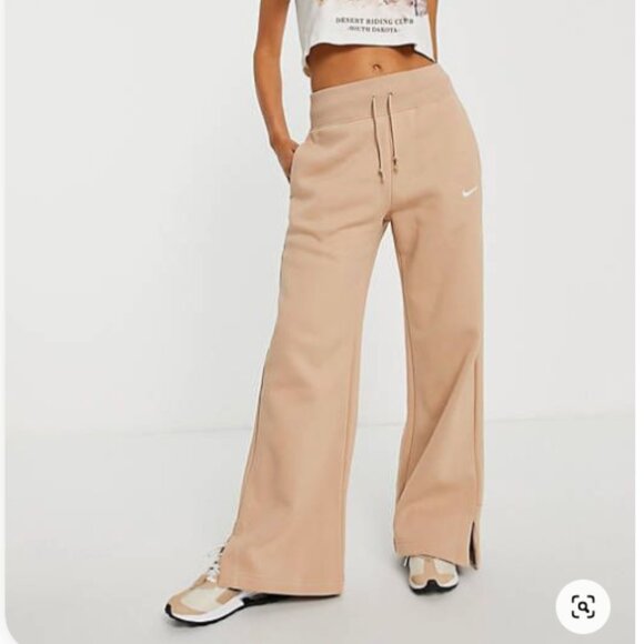 Nike Pants - Nike Tan Phoenix Fleece High Rise Wide Sweatpants Size Small